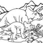 mom and baby trcieratops