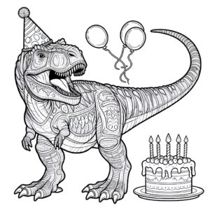 dinosaur birthday coloring page