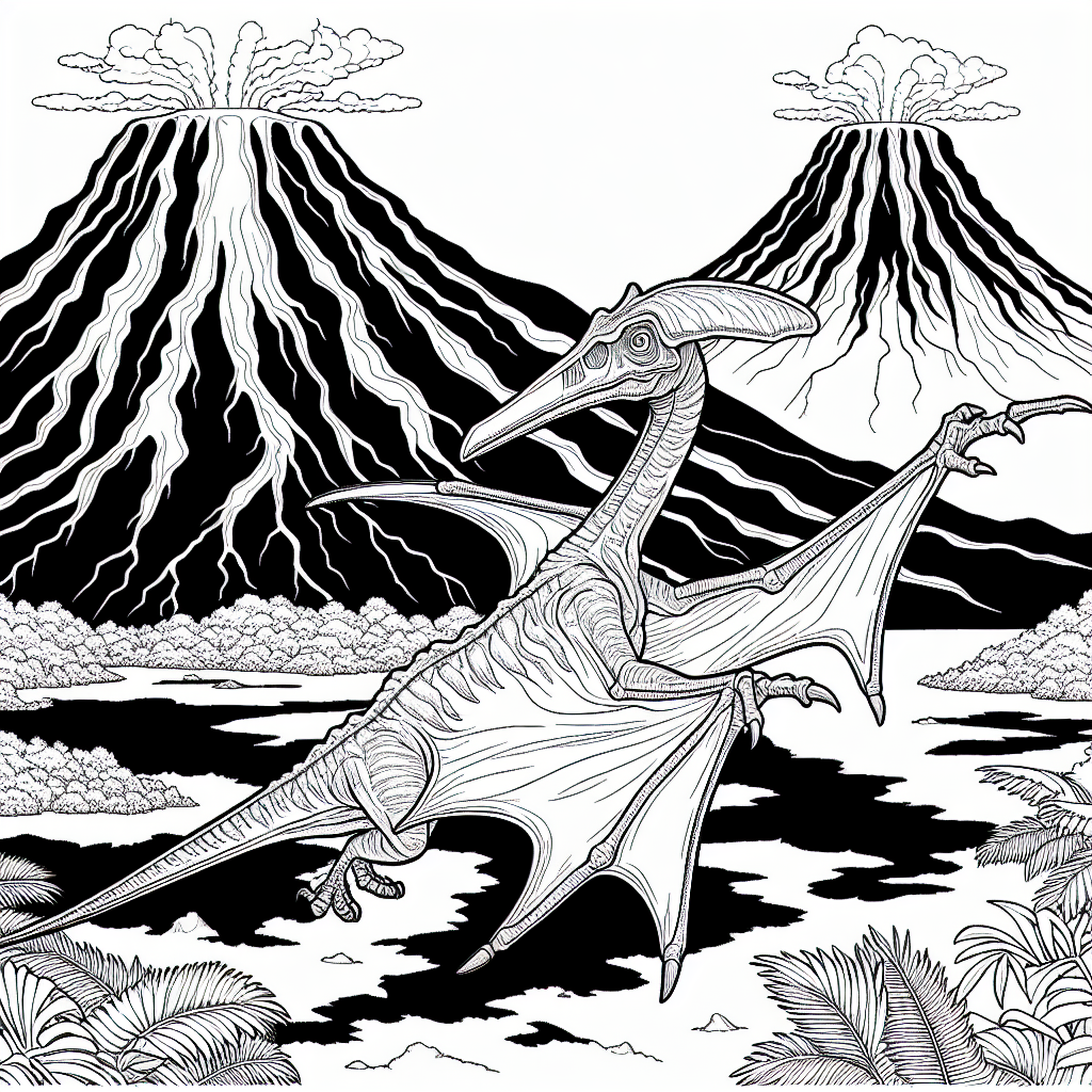 Pterosaur Dinosaur – Volcano