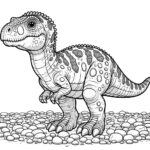 Giganotosaurus on a pebble-beach coloring page