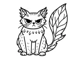Fall Cat coloring page