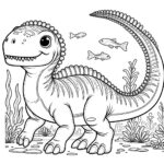 cute kronosaurus coloring page