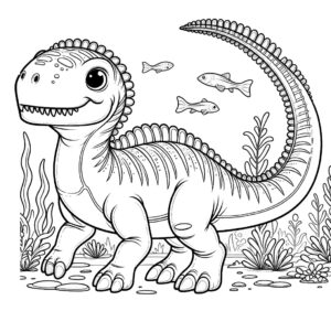 cute kronosaurus coloring page