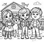 horse and friends coloring page