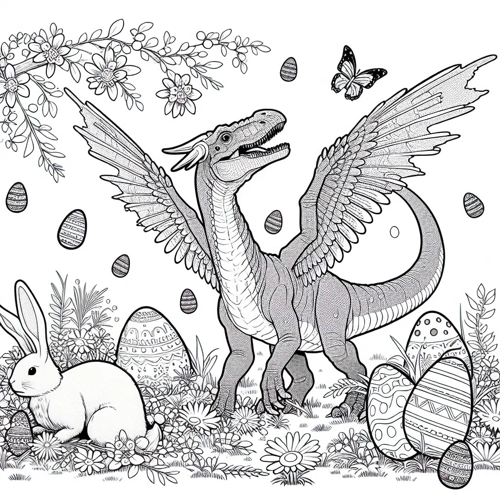 Easter Araripesuchus coloring page