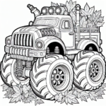 autumn monster truck coloring page