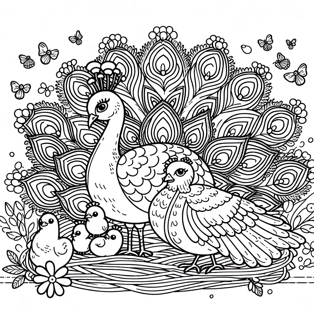 Baby Peacock coloring page