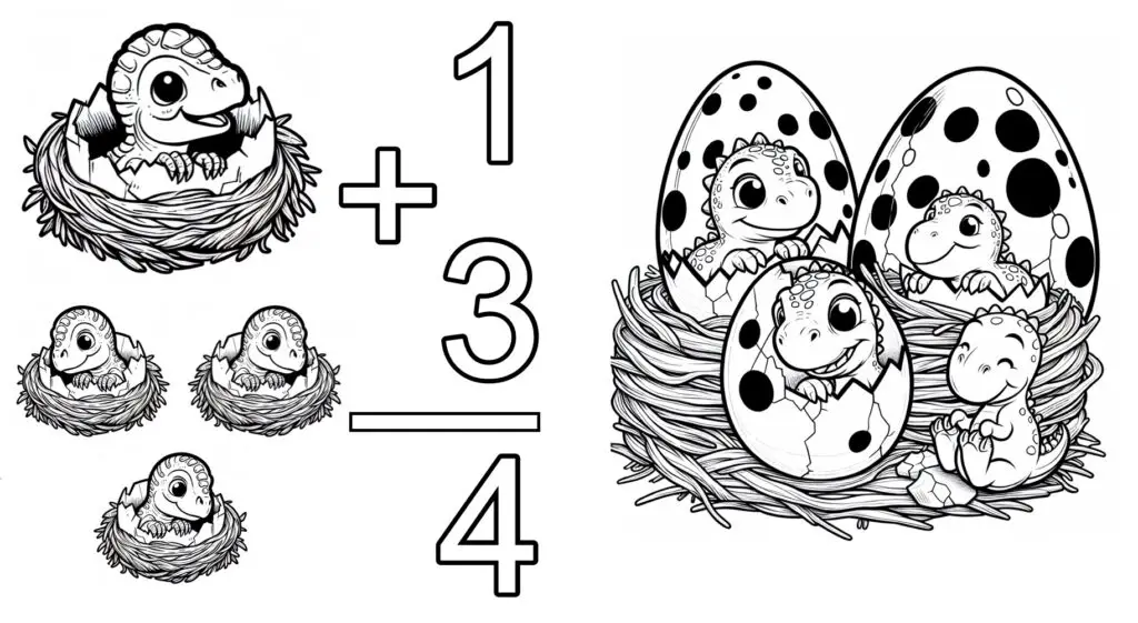 Cartoon Dinosaur Eggs coloring page