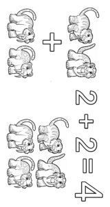 2+2 = 4 Smilodon coloring page