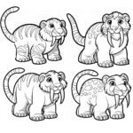 Cartoon Smilodon coloring page