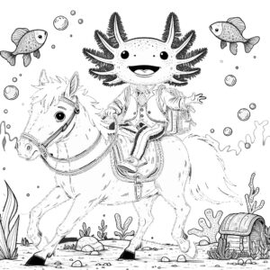 Back to School Axolotl coloring page