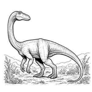 Realistic Gallimimus coloring page