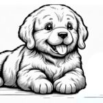 golden retriever puppy coloring page