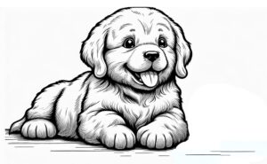 golden retriever puppy coloring page