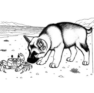 Beach Dog coloring page