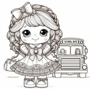 Back to School Doll coloring page