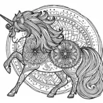 Mandala Unicorn coloring page