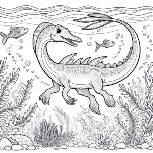 Cartoon Plesiosaurus coloring page