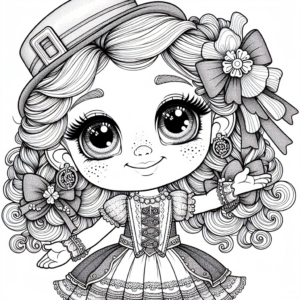 St Patrick’s Day Doll coloring page