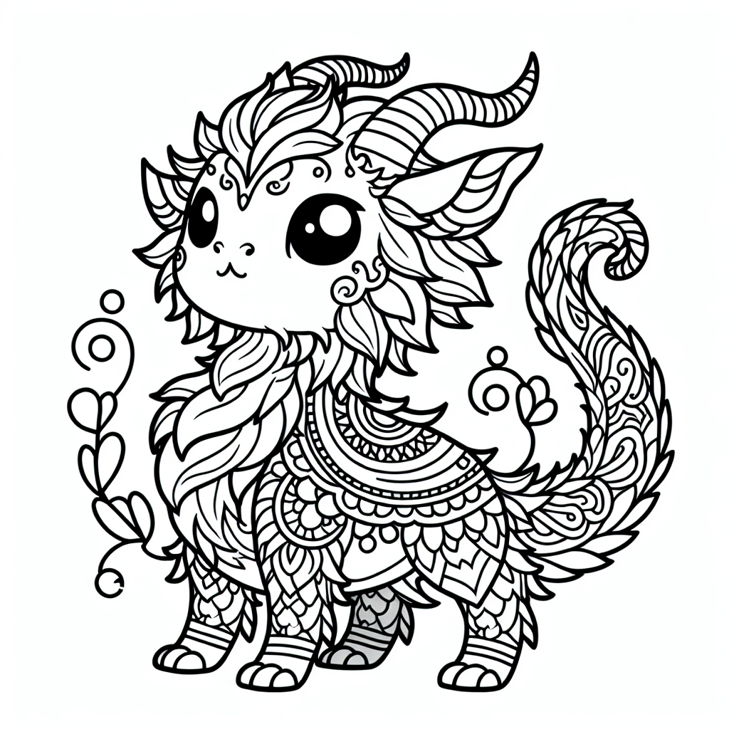 Mandala Mythical Creature coloring page