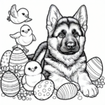 Easter Dog coloring page