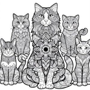 Mandala Cat coloring page