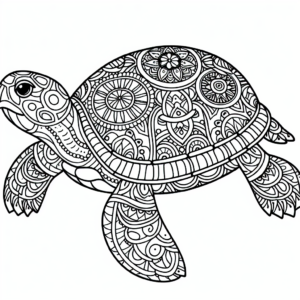 Mandala Turtle coloring page