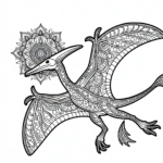 Mandala Pterosaur coloring page