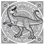 Mandala Albertosaurus coloring page