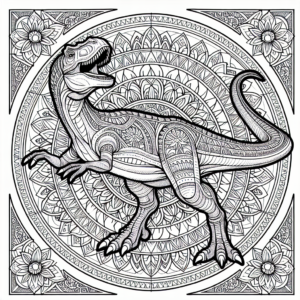 Mandala Albertosaurus coloring page