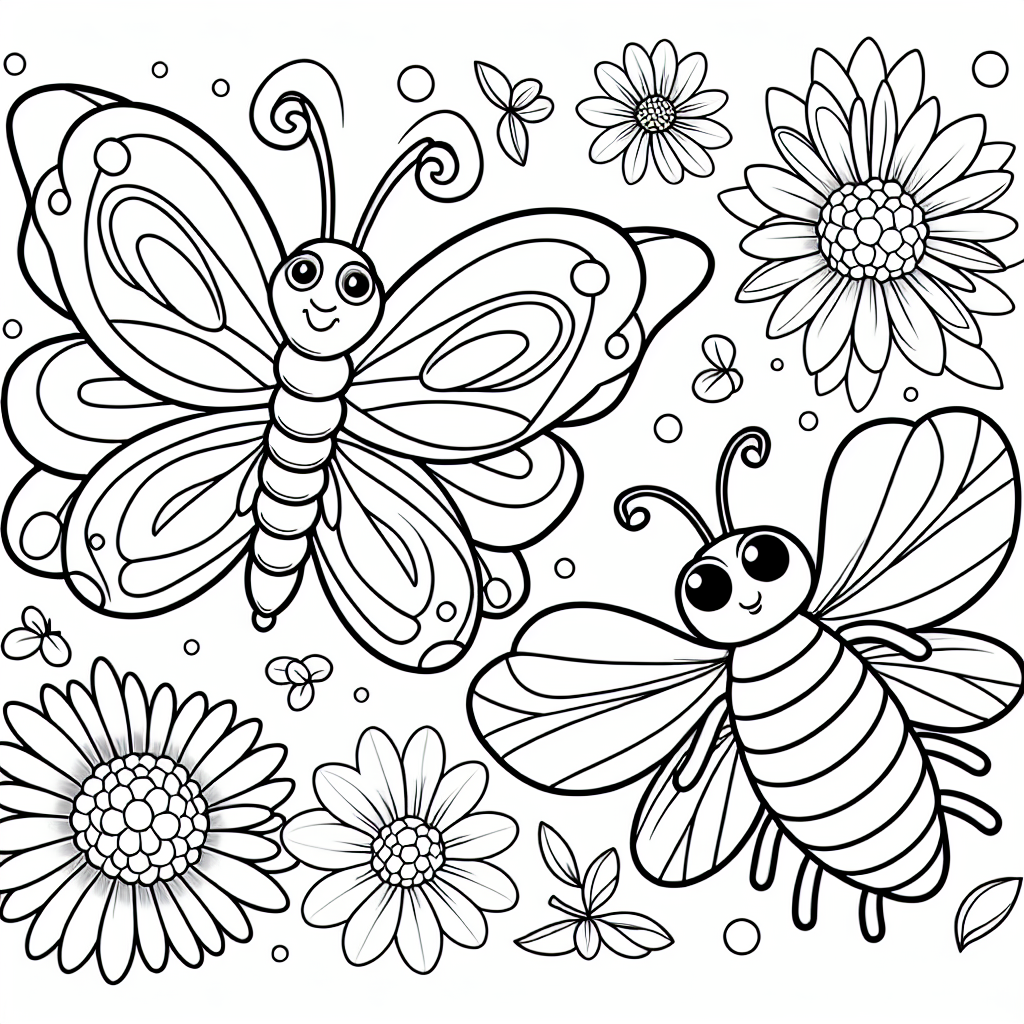butterflies coloring page
