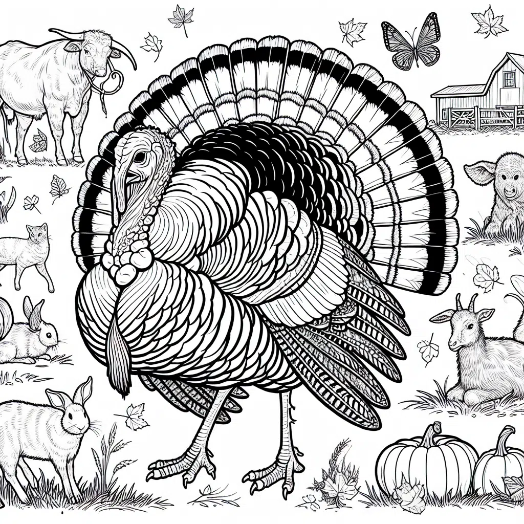 Fall Turkey coloring page