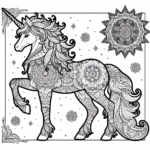 Mandala Unicorn coloring page