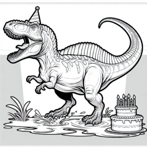 birthday spinosaurus coloring page