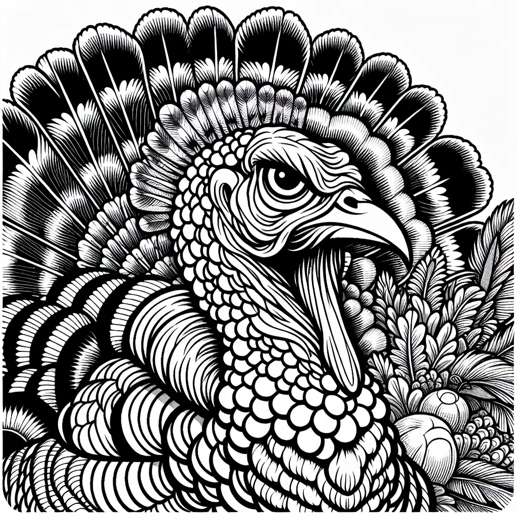 Scary Turkey coloring page