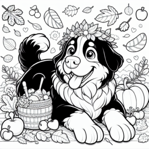 Fall Dog coloring page