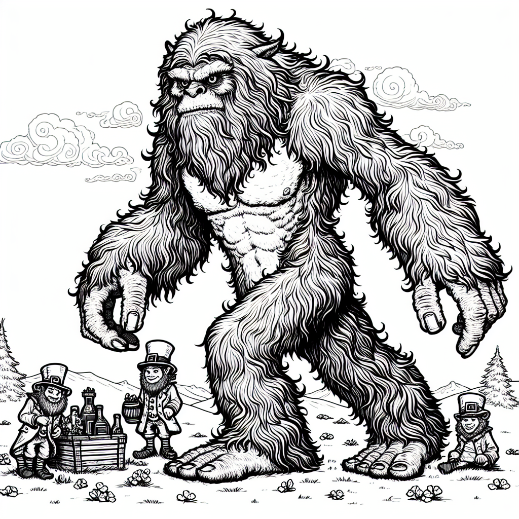 St Patrick’s Day Yeti coloring page