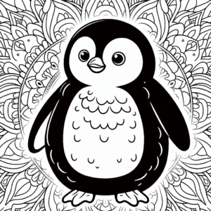 Mandala Penguin coloring page