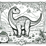 St Patrick’s Day Apatosaurus coloring page