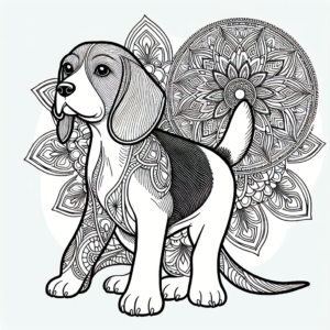 Mandala Dog coloring page