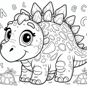 Alphabet Stegosaurus coloring page