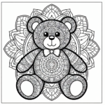 Mandala Teddy Bear coloring page