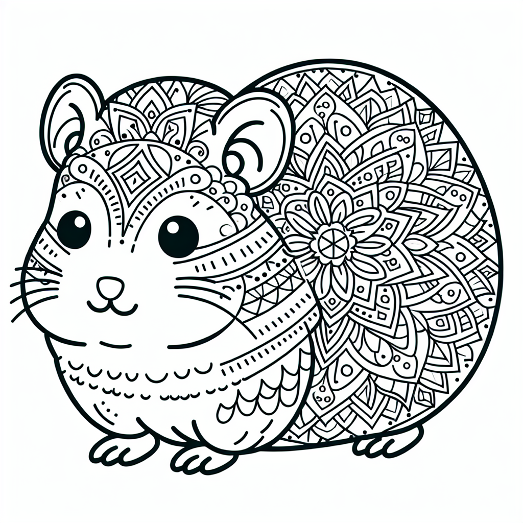 Mandala Hamster coloring page