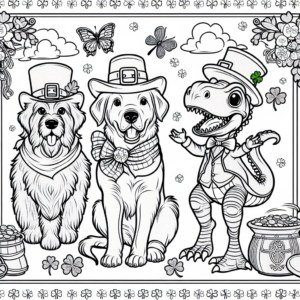 St Patrick’s Day Dog coloring page