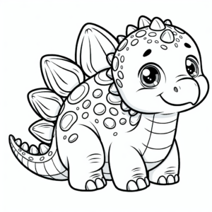 Cute Stegosaurus coloring page