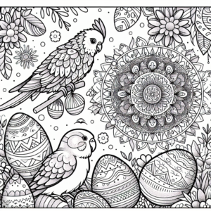 Mandala Parrot coloring page