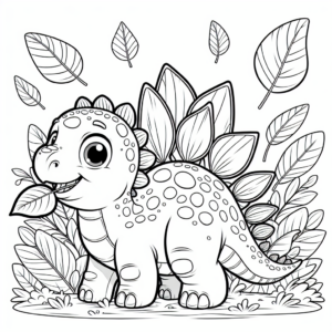 Realistic Stegosaurus coloring page