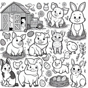 Easter Pig coloring page