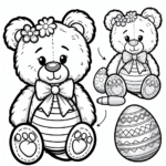 Easter Teddy Bear coloring page