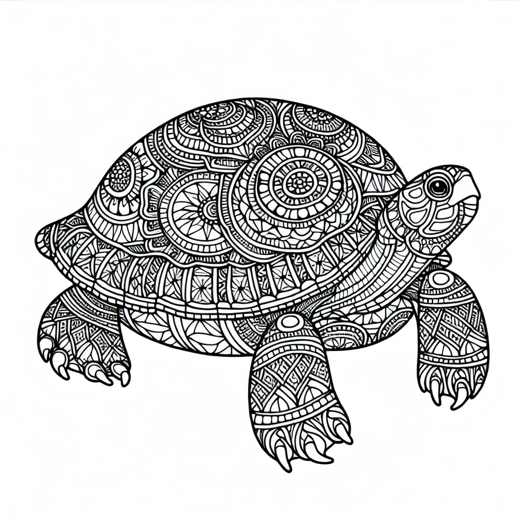 Mandala Turtle coloring page